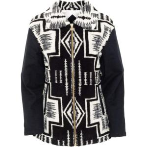 Pendleton Women’s Pueblo Canvas & Sherpa Club Collar Jacket with DWR Finish(Ivory Harding)