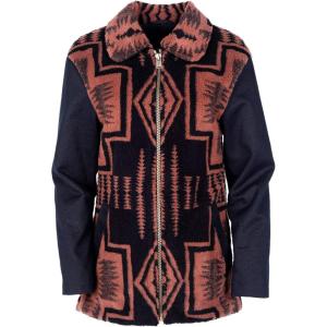 Pendleton Women’s Pueblo Canvas & Sherpa Club Collar Jacket with DWR Finish(Whiskey Harding)
