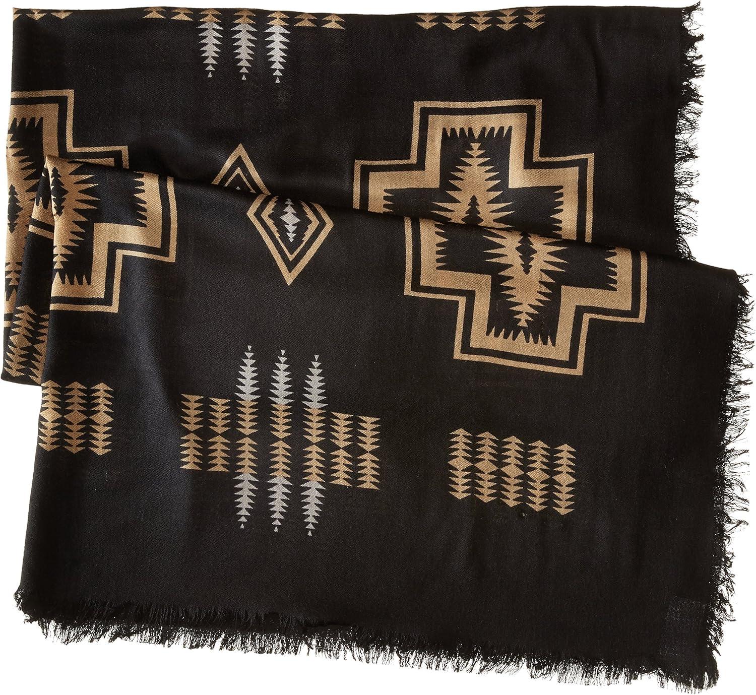 imagePENDLETON Womens Oversize Featherweight Wool Scarf harding black One SizeHarding Black