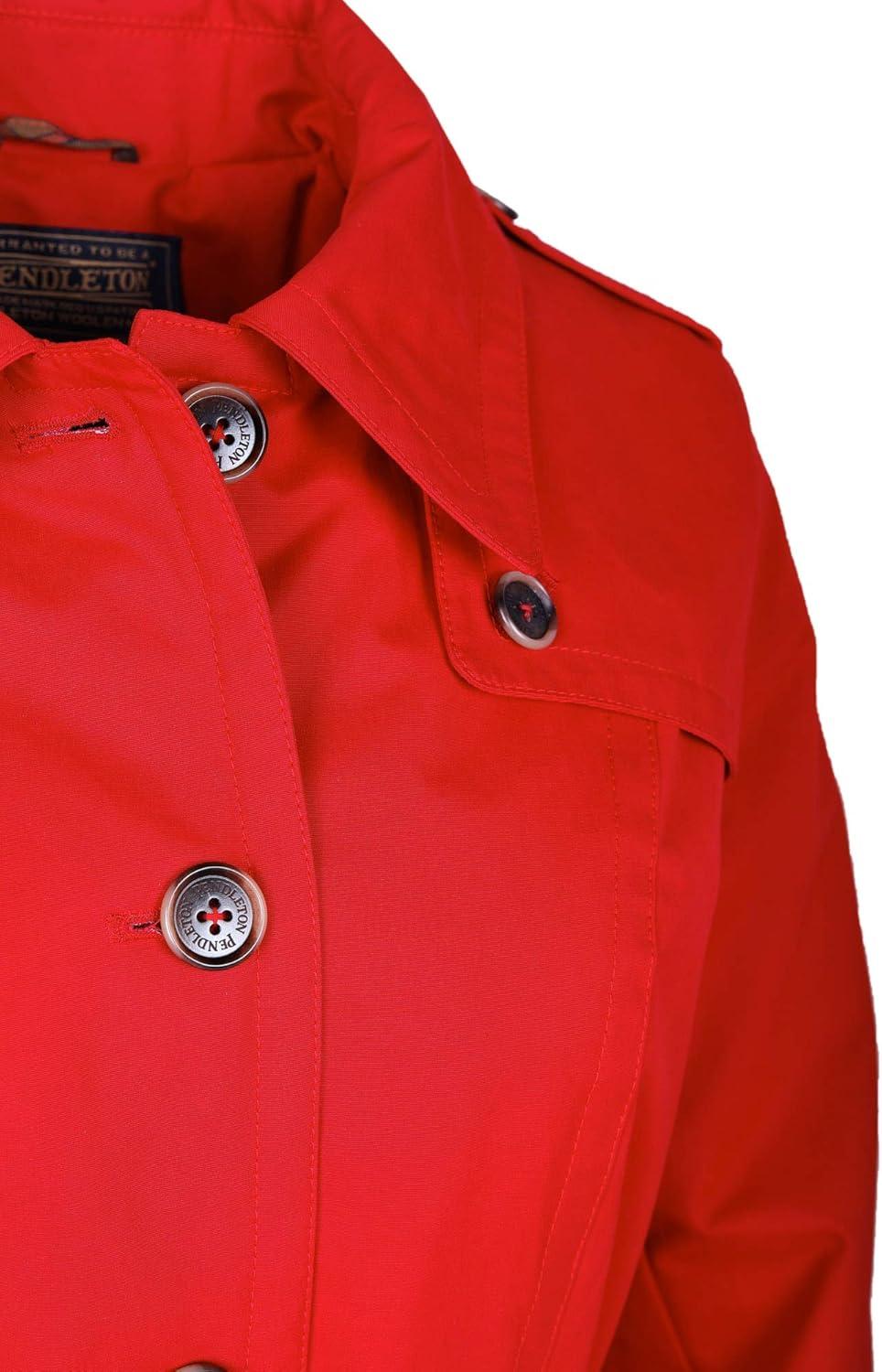 imagePendleton Outerwear Womens Bridgeport Critically Seam Sealed Rain Trench Coat RED Large