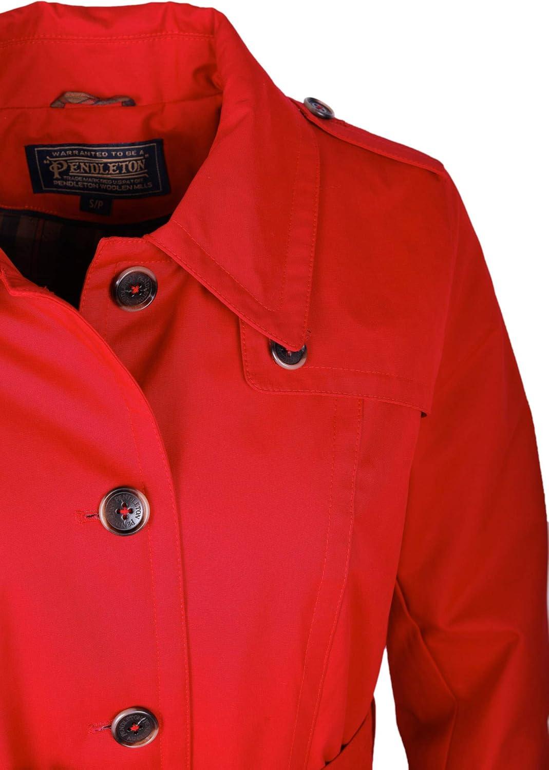 imagePendleton Outerwear Womens Bridgeport Critically Seam Sealed Rain Trench Coat RED Large