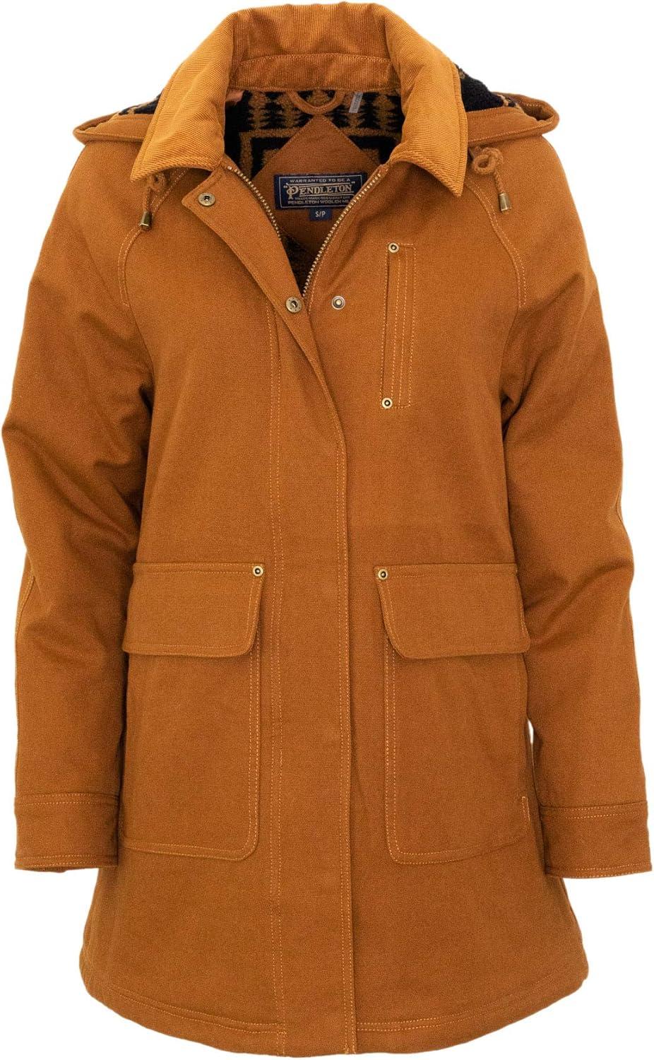 imagePendleton St Helena Raglan Duster With Corduroy Trim and Waterproof TPUDWRWhiskeyBreen