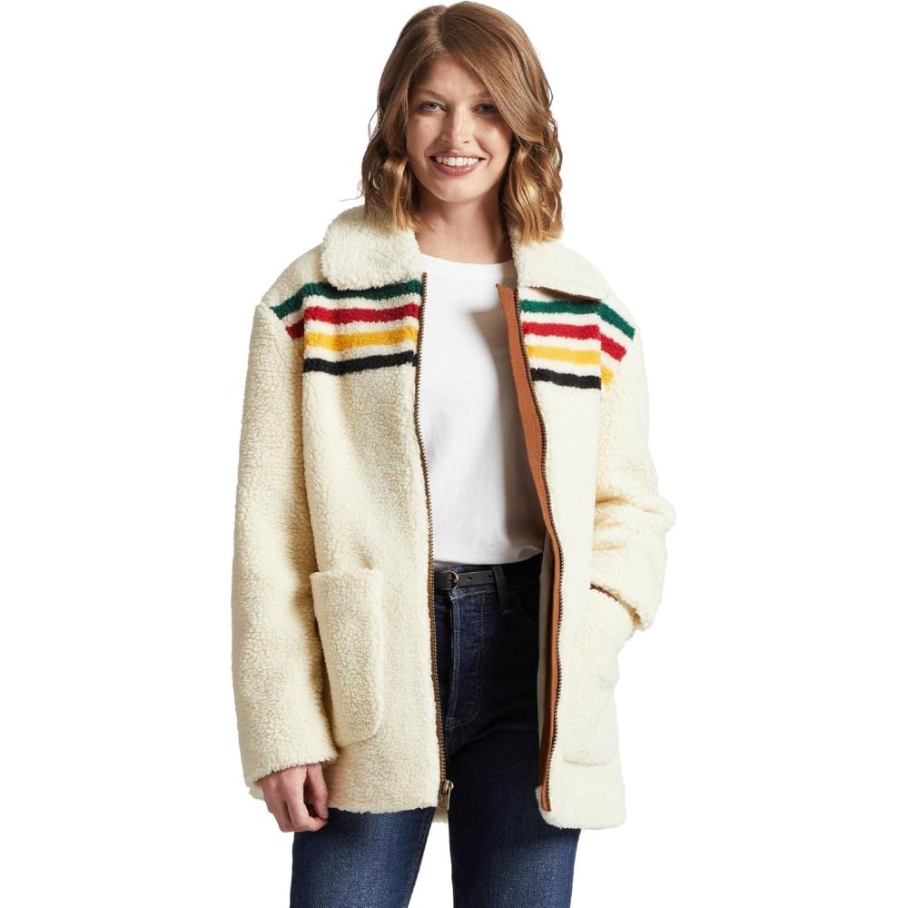 imagePendleton Sherpa Fleece Jacket Women Glacier SunsetGlacier Ivory