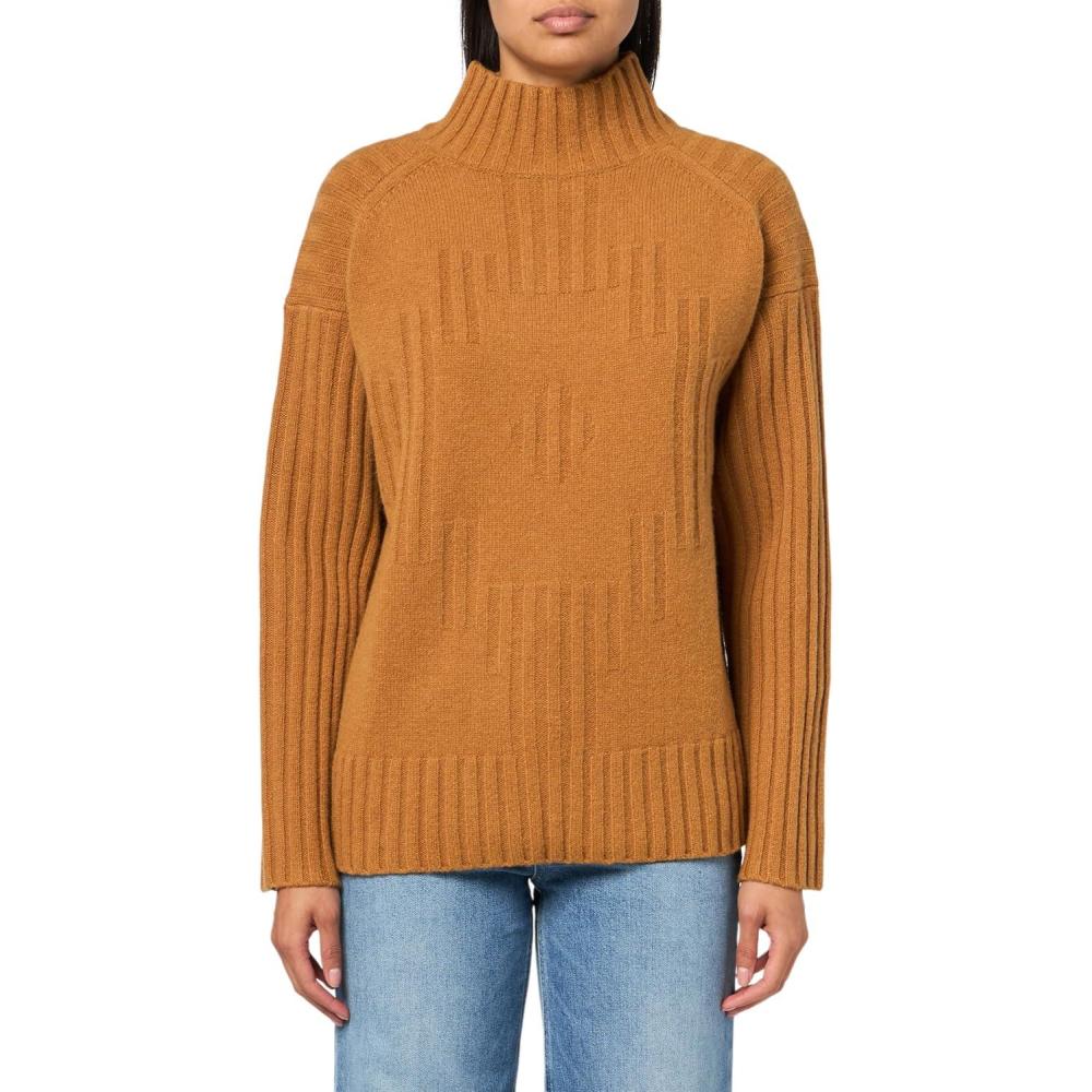 imagePendleton Womens Oversized Mockneck PulloverBrown Sugar