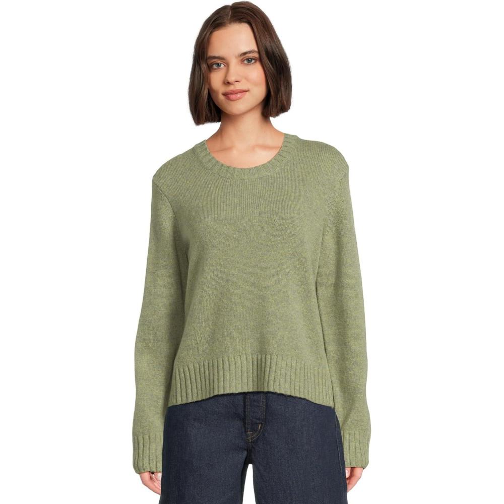 imagePendleton Womens Relaxed Shetland Collection Crew SweaterCedar Green Heather