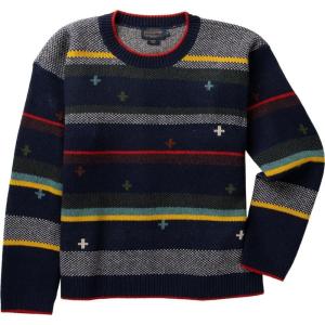 Pendleton Women’s Bridger Stripe Lambswool Sweater, Navy Heather Stripe, XL