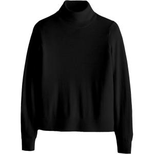Pendleton Women’s Merino Classic Turtleneck Sweater – 100% Merino Wool, Soft Knit(Black)