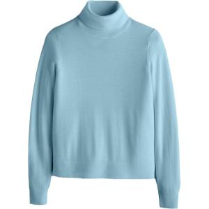 Pendleton Women’s Merino Classic Turtleneck Sweater – 100% Merino Wool, Soft Knit(Sea Blue)