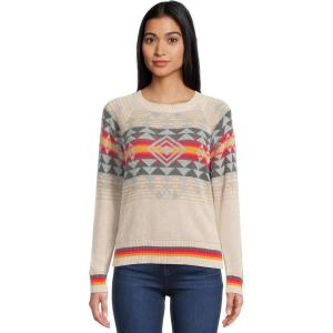 Pendleton Womens Raglan Cotton Graphic Sweater(Driftwood Multi)