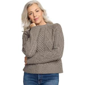 Pendleton Women’s Women’s Fisherman Sweater – 100% Wool, Soft Knit Pullover(Stone Heather)