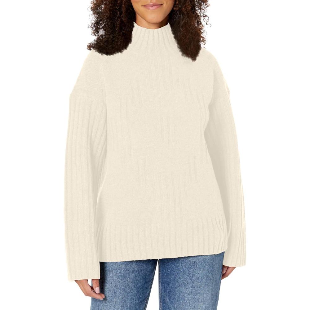 imagePendleton Womens Oversized Mockneck Lambswool PulloverIvory