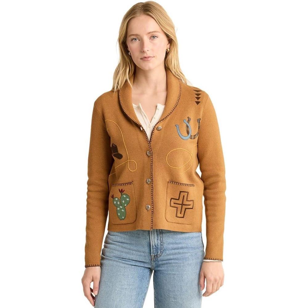 imagePendleton Womens Pendleton Western CardiganCardigan SweaterBuckskin Brown