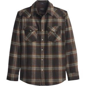 Pendleton Canyon Men’s Shirt, Long Sleeve Flannel Shirt, 100% Virgin Wool – Regular Fit(Grey Mix Multi Ombre)