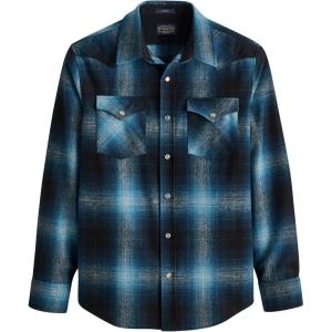 Pendleton Canyon Men’s Shirt, Long Sleeve Flannel Shirt, 100% Virgin Wool – Regular Fit(Turquoise Ombre)