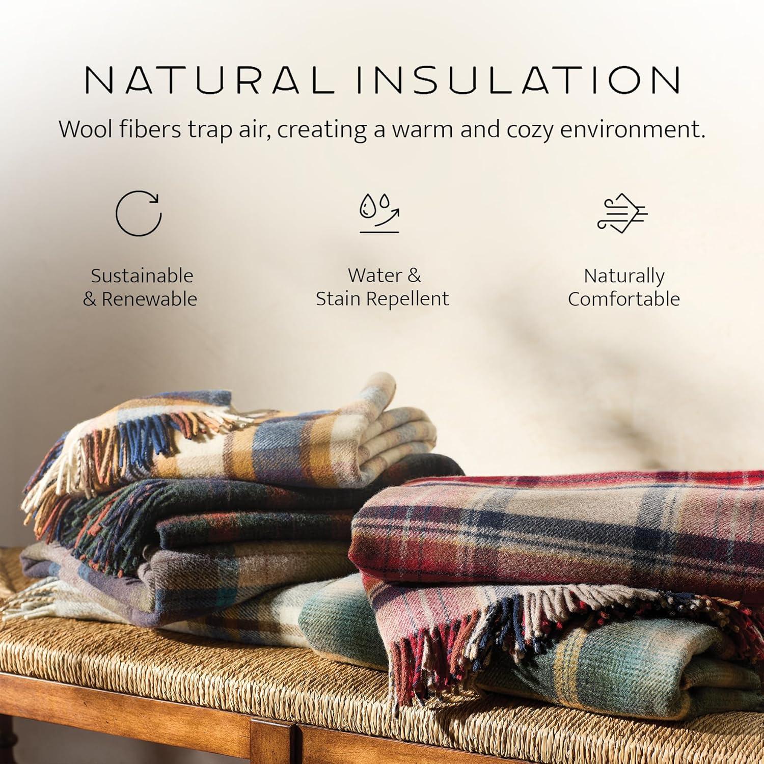 imagePendleton Wool Blanket Camping Blanket with Leather Strap Carrier Plaid Soft Virgin Wool Backpacking Blanket for Warmth and Comfort Outdoor Adventures Travel Picnics and Cozy Home ComfortSteens Mountain