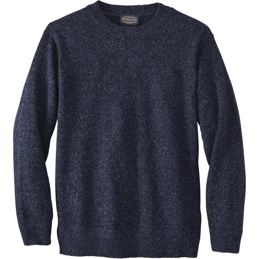 imagePendleton Mens Shetland Wool Pullover Mens Sweater Classic Crewneck for Men Naturally Warm Odor and StainResistantIndigo Heather