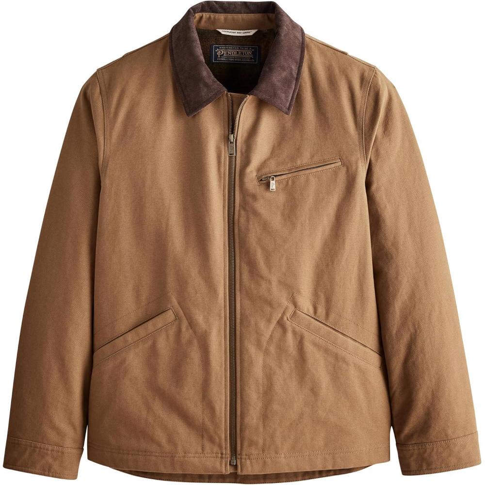 imagePendleton Tahoma Mens Trucker Jacket in Big Sky CanvasSaddle