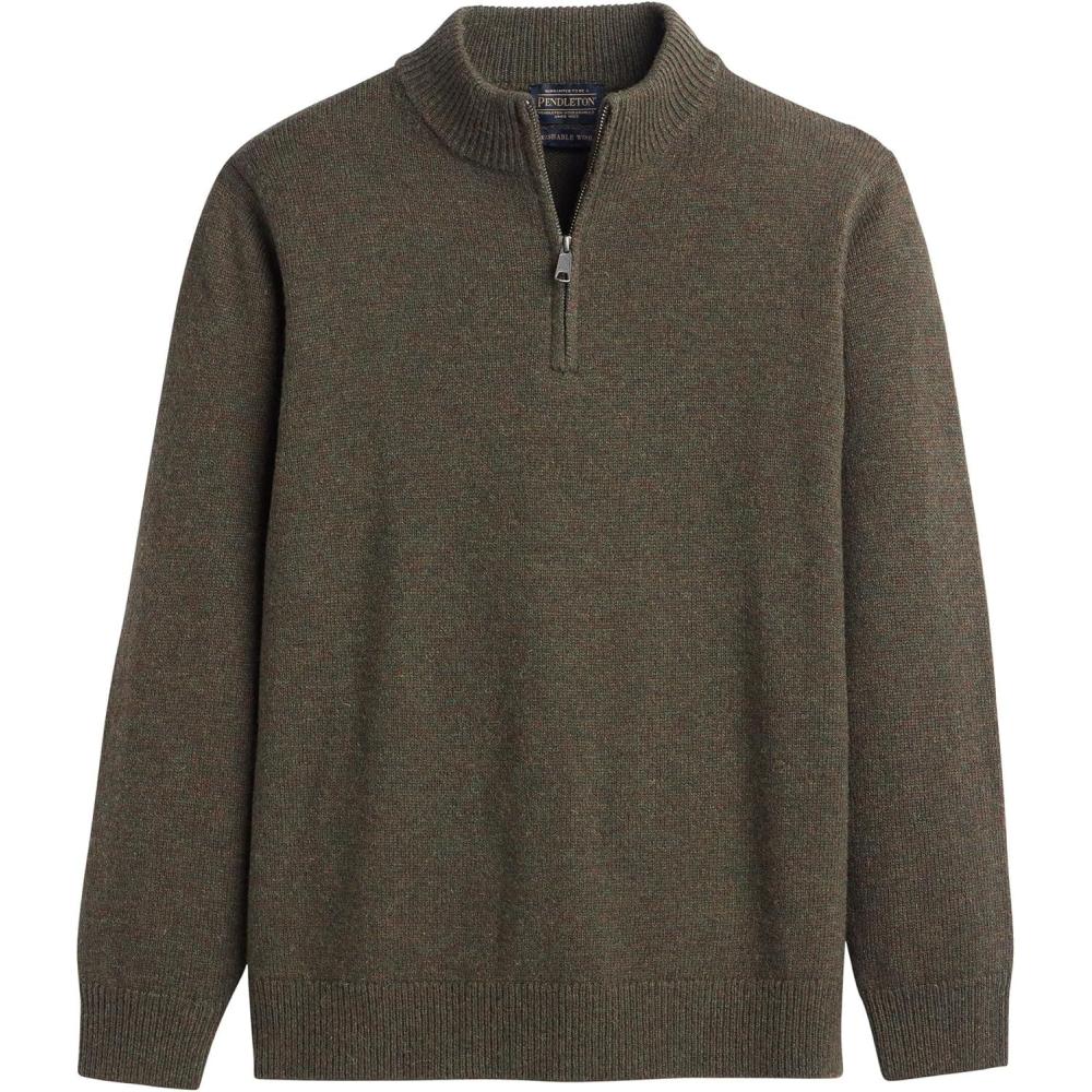 imagePendleton Wool 14 Zip SweaterCamo Heather
