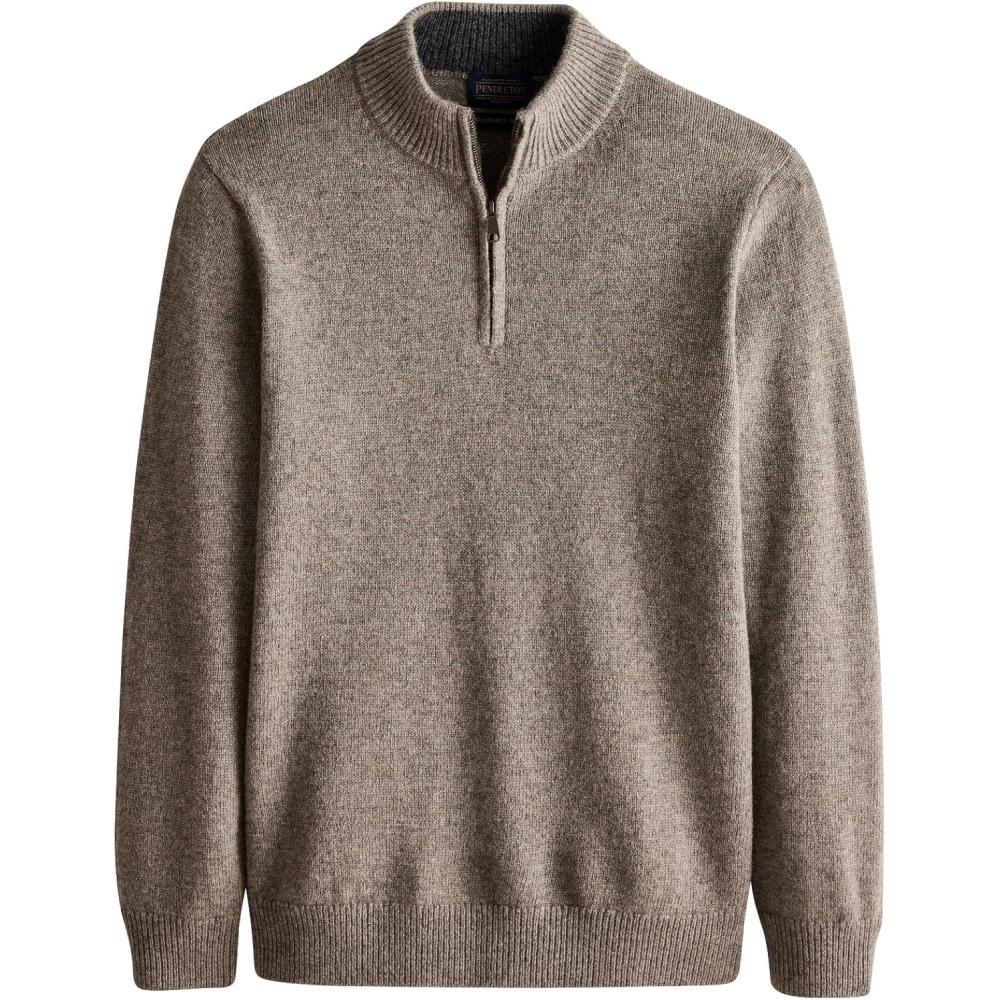 imagePendleton mens Shetland Wool 14 Zip SweaterStone Heather