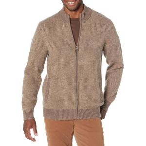 Pendleton Mens Shetland Wool Full Zip Sweater(Coyote/Tan)