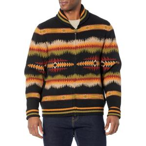 Pendleton Men’s Tye River Lambswool Cardigan(Tye River Black/Scarlet)