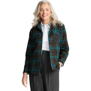 Pendleton Women’s Boyfriend Board Shirt, 100% Wool, 29” Length(Teal/Charcoal Ombre)