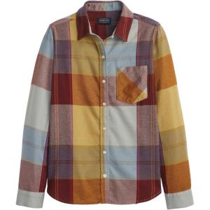 Pendleton Women’s Relaxed Flannel Shirt, 100% Soft Cotton Long Sleeve(Copper Multi Plaid)