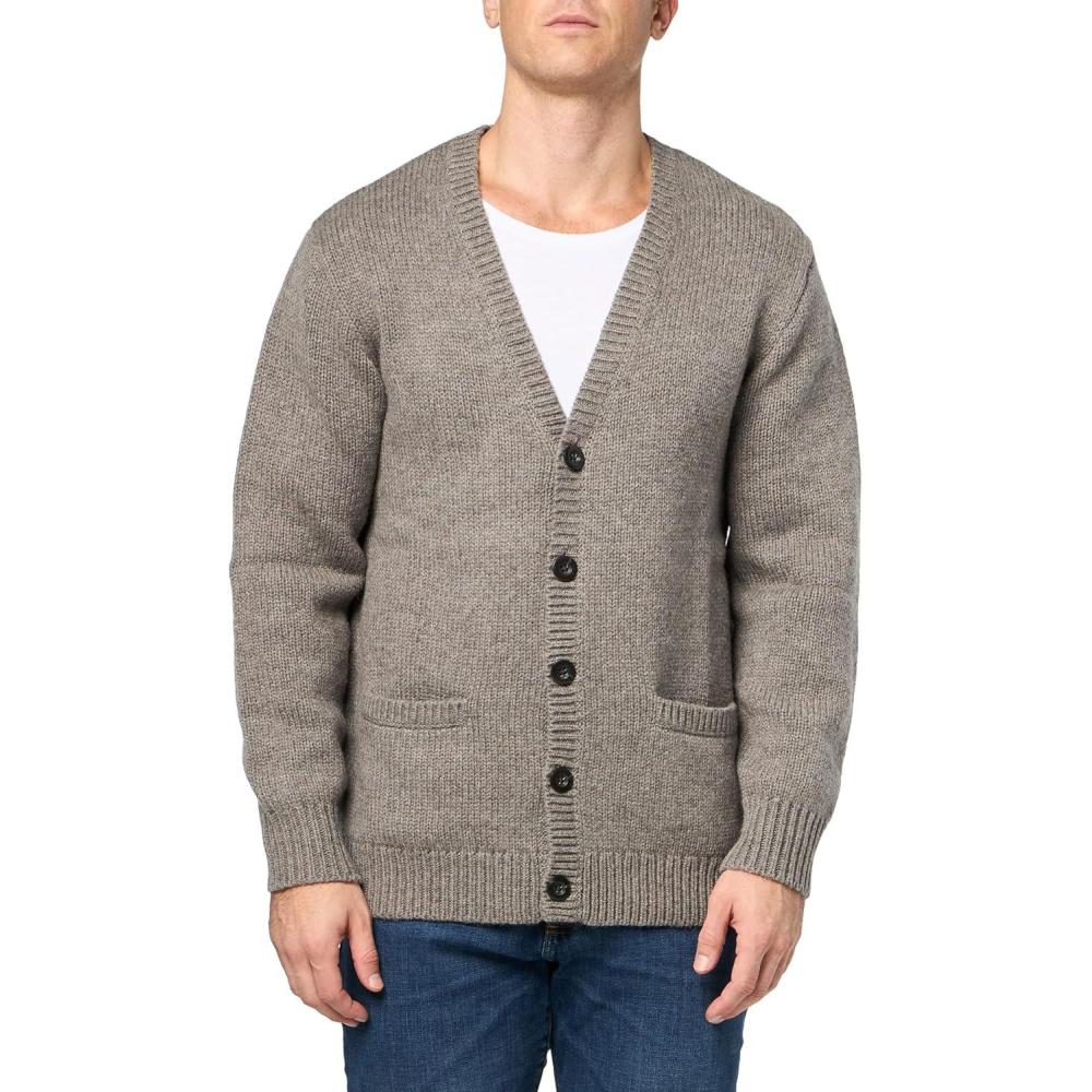 imagePendleton Mens Shetland Wool Classic CardiganStone Heather