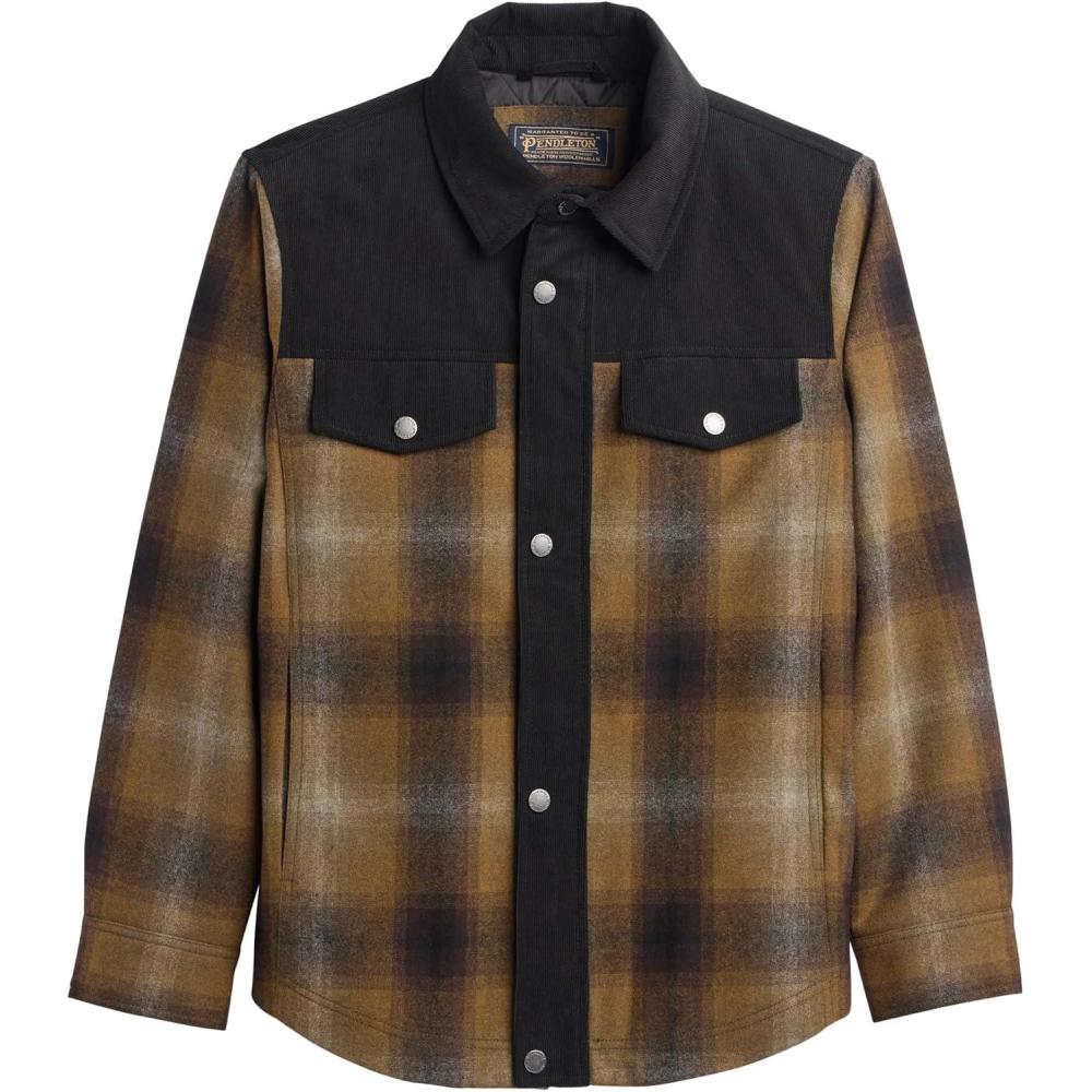 imagePendleton Mens Timberline Jacket Outdoor Shirt JacketOlive Brown Ombre
