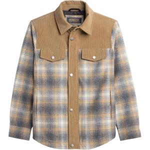 Pendleton Men’s Timberline Jacket, Outdoor Shirt Jacket(Grey Camel Plaid)