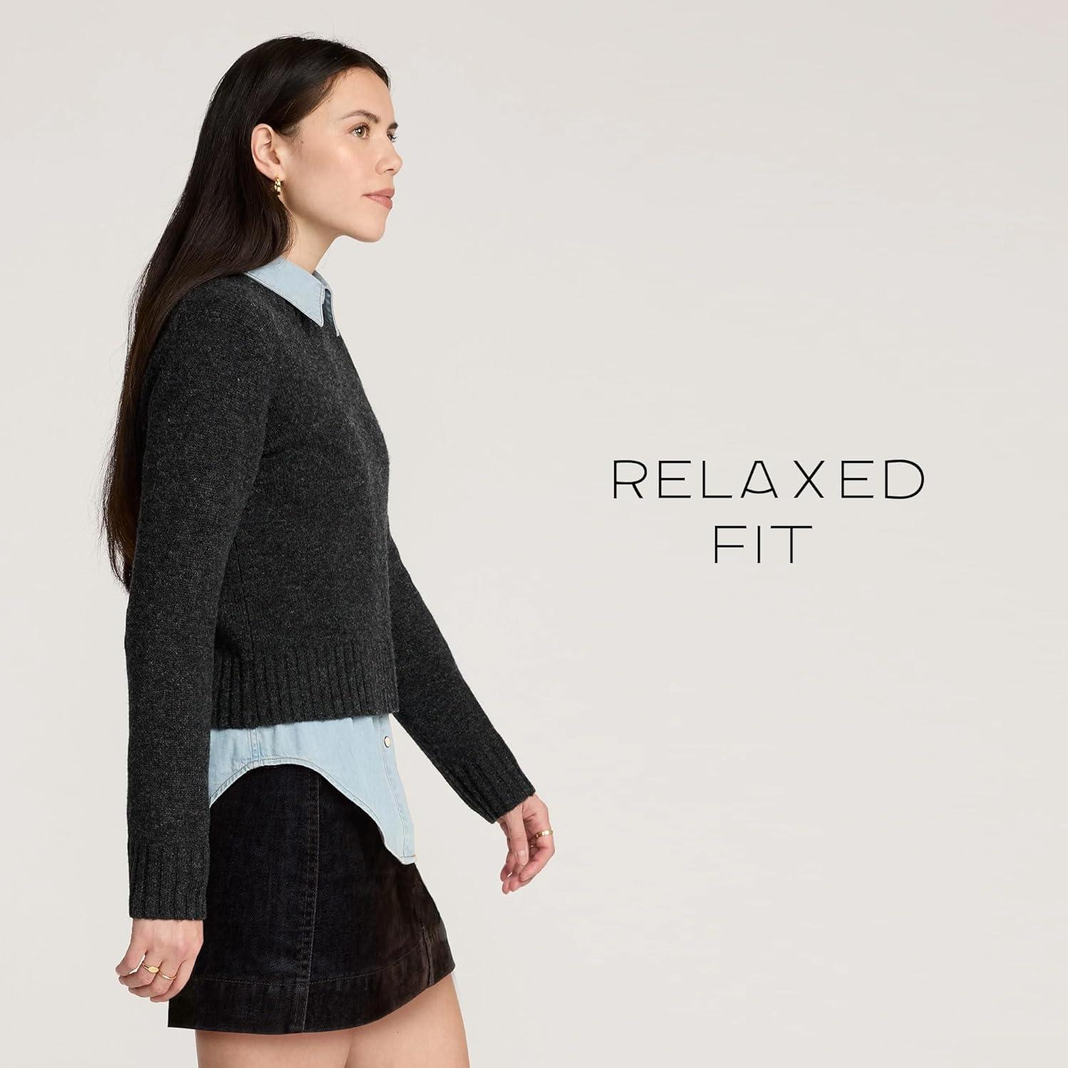 image:imagePendleton Womens Shetland Crew 100 Soft Knit Wool Pullover Classic Crewneck Relaxed Fit Comfortable LongSleeve TopBlack Heather