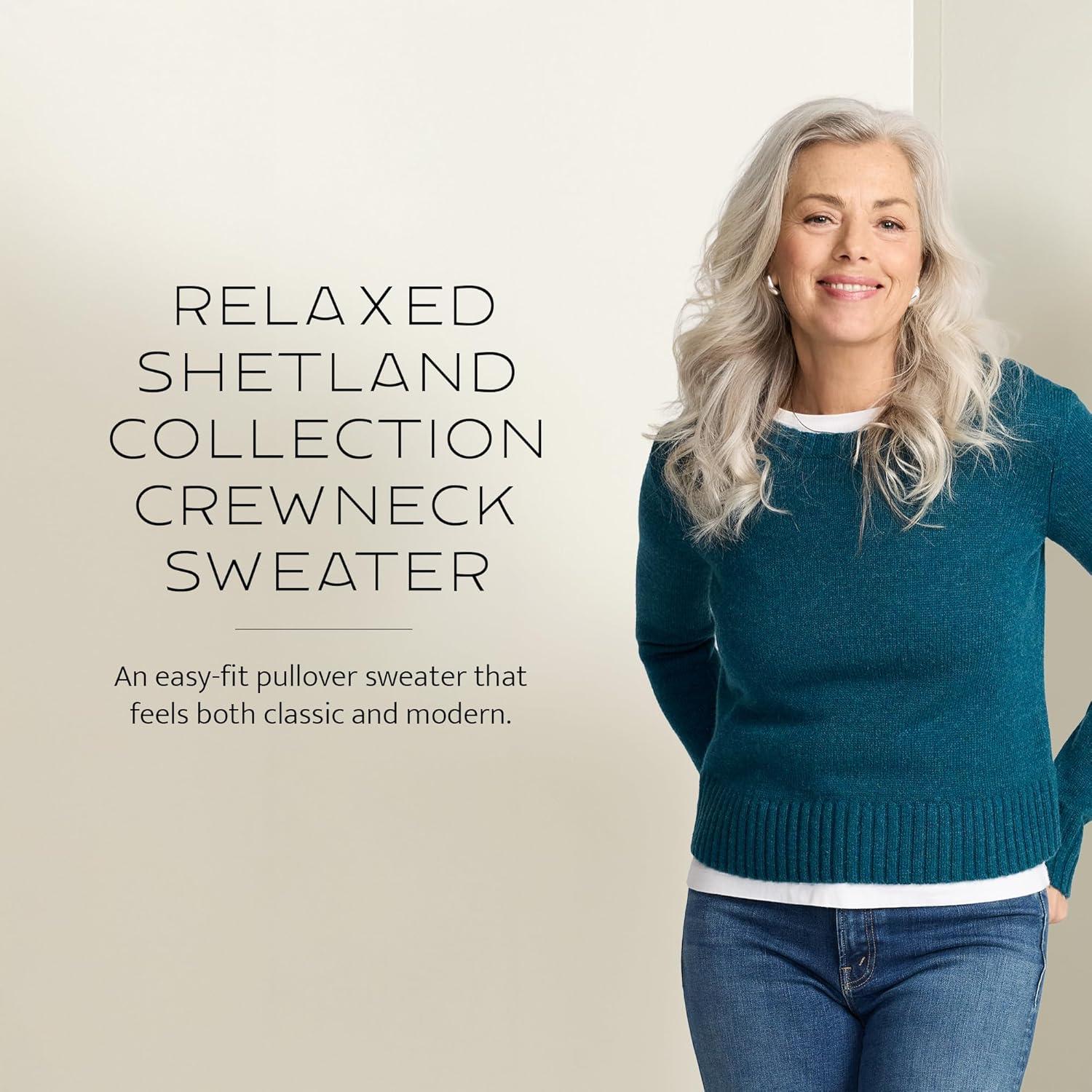 image:imagePendleton Womens Shetland Crew 100 Soft Knit Wool Pullover Classic Crewneck Relaxed Fit Comfortable LongSleeve TopDeep Teal Heather