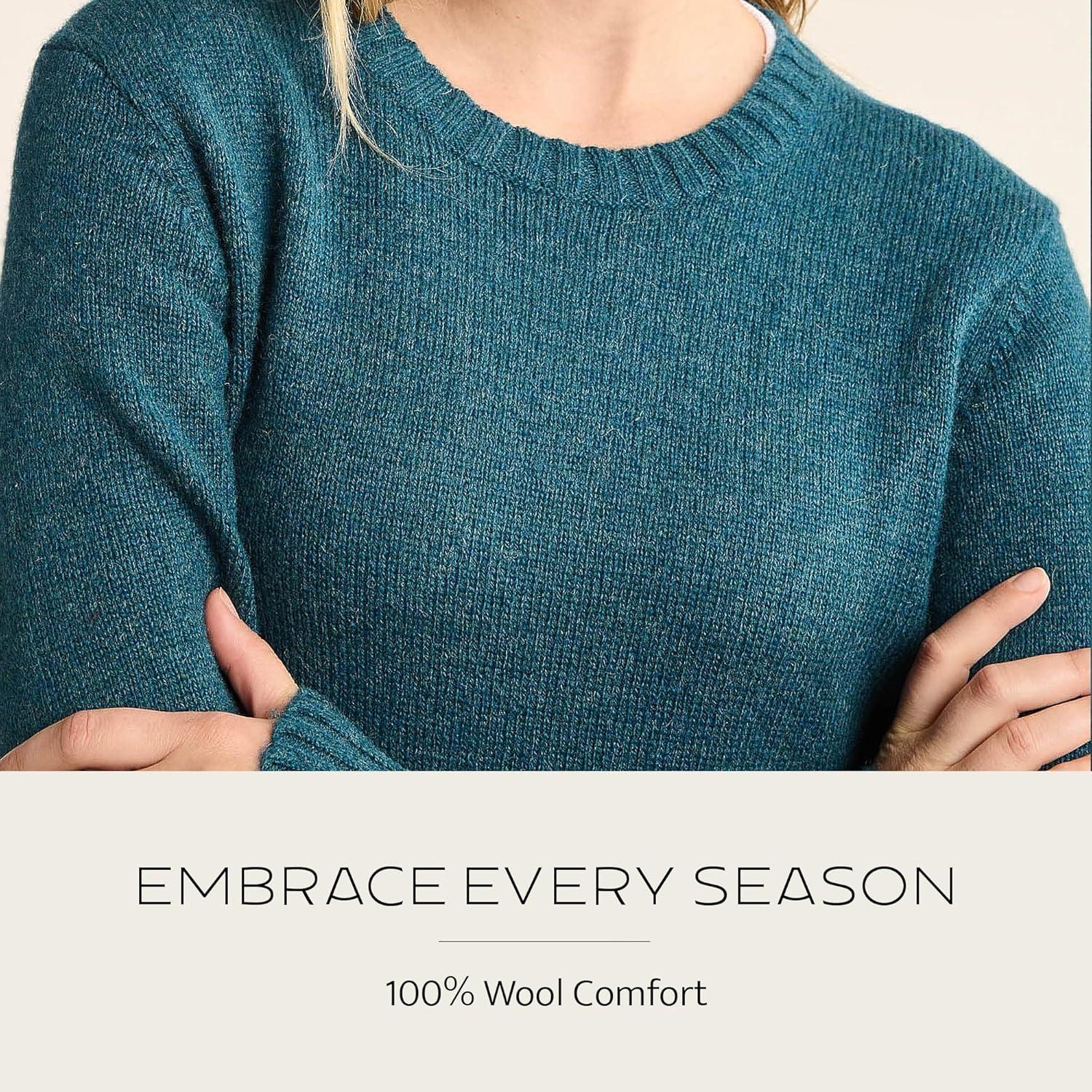 image:imagePendleton Womens Shetland Crew 100 Soft Knit Wool Pullover Classic Crewneck Relaxed Fit Comfortable LongSleeve TopDeep Teal Heather