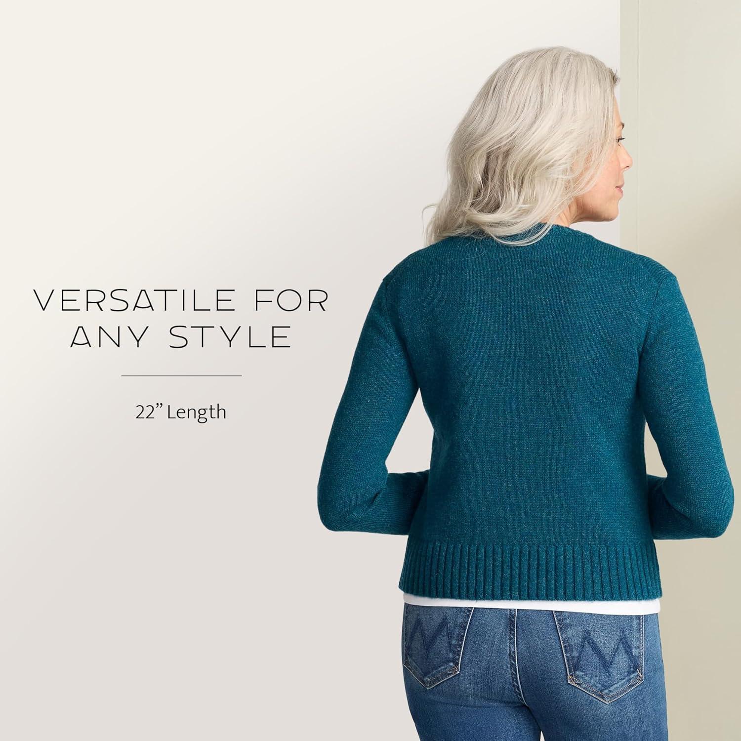 image:imagePendleton Womens Shetland Crew 100 Soft Knit Wool Pullover Classic Crewneck Relaxed Fit Comfortable LongSleeve TopDeep Teal Heather