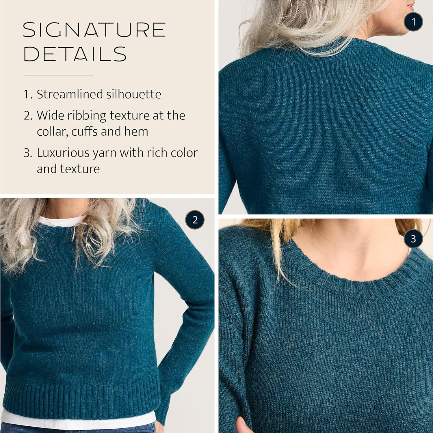 image:imagePendleton Womens Shetland Crew 100 Soft Knit Wool Pullover Classic Crewneck Relaxed Fit Comfortable LongSleeve TopDeep Teal Heather