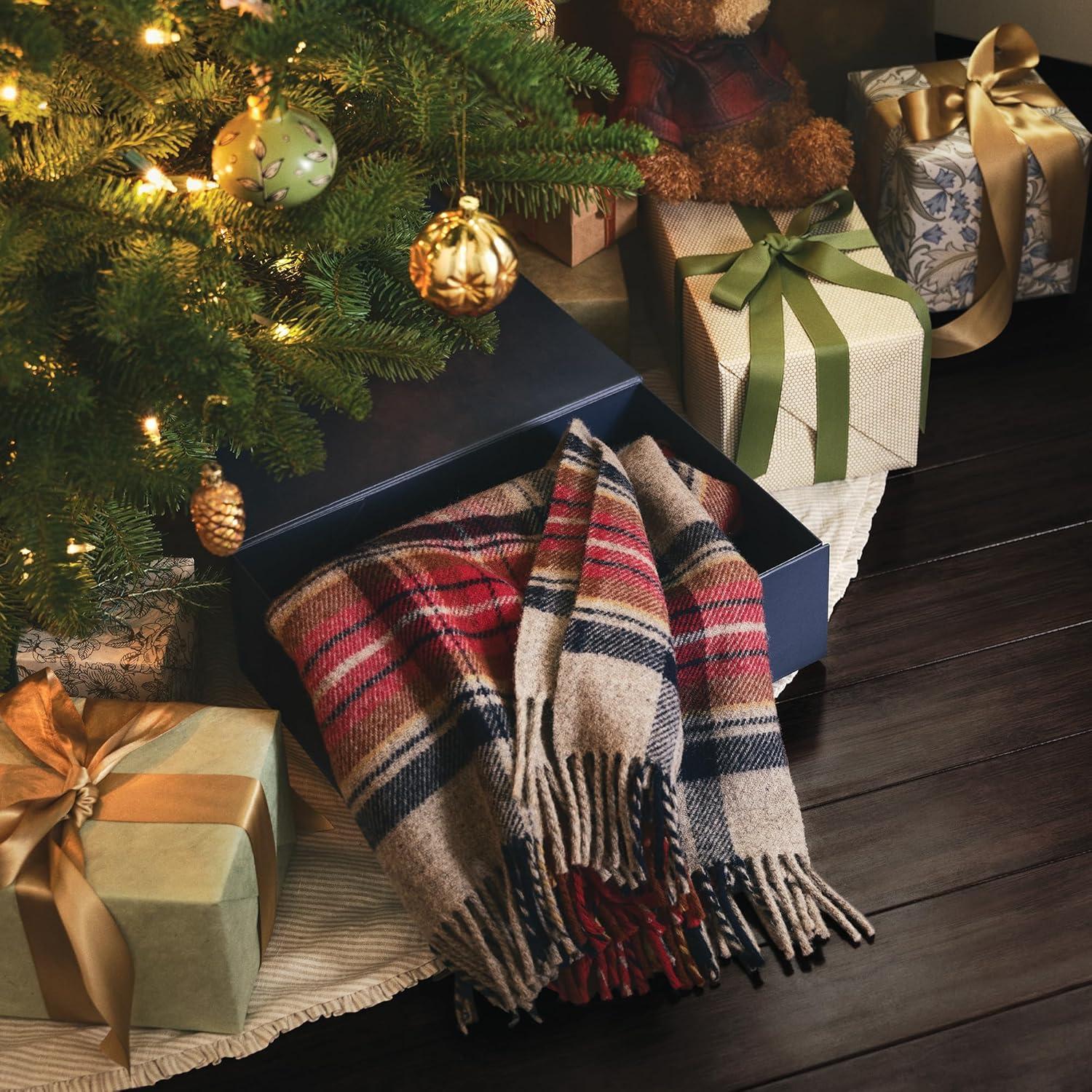 image:imagePendleton Wool Blanket Camping Blanket with Leather Strap Carrier Plaid Soft Virgin Wool Backpacking Blanket for Warmth and Comfort Outdoor Adventures Travel Picnics and Cozy Home ComfortRob Roy