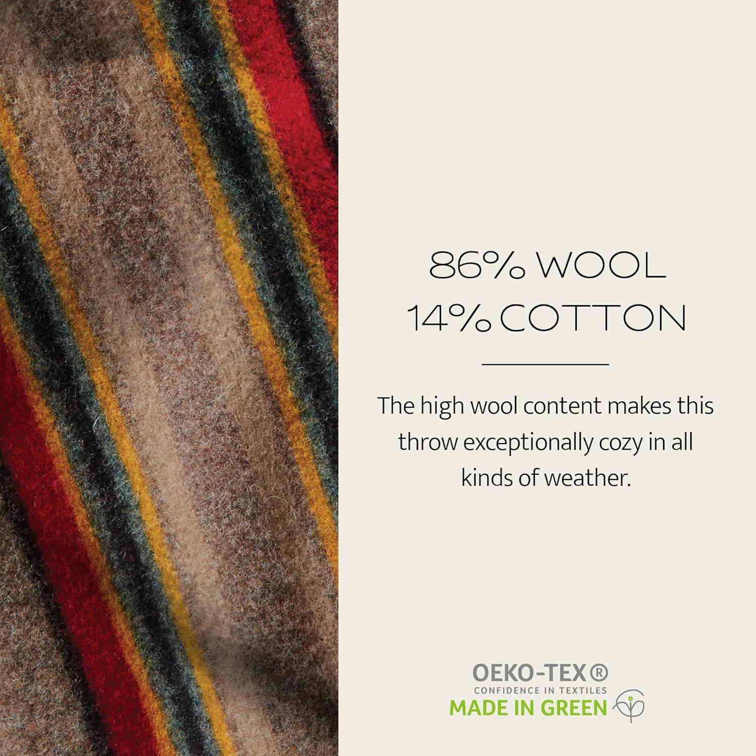 image:imagePendleton Yakima Camp Blanket Twin 66 x 84 Wool Cotton Large Dry Clean Soft and Durable Throw for Home Travel RV Picnic Mineral UmberLake