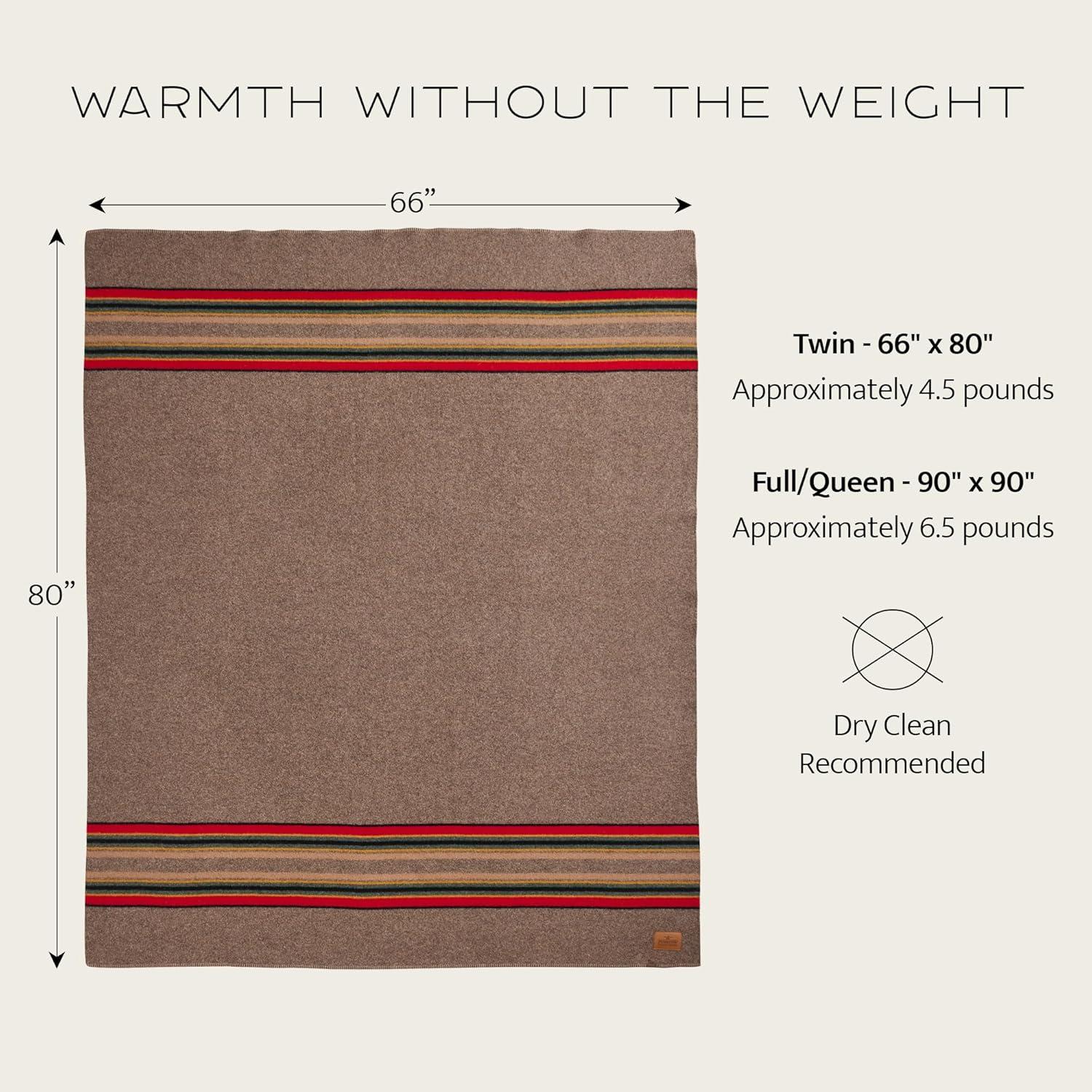 image:imagePendleton Yakima Camp Blanket Twin 66 x 84 Wool Cotton Large Dry Clean Soft and Durable Throw for Home Travel RV Picnic Mineral UmberLake