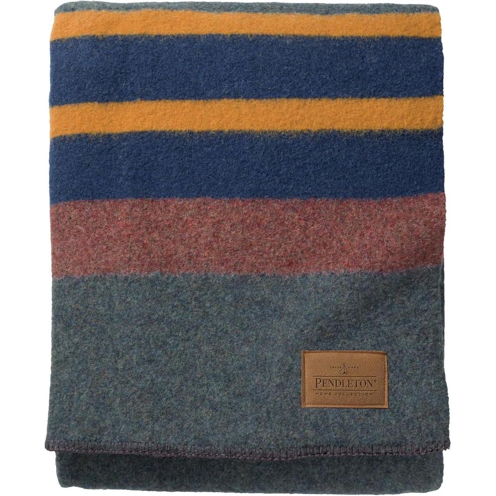 image:imagePendleton Yakima Camp Blanket Twin 66 x 84 Wool Cotton Large Dry Clean Soft and Durable Throw for Home Travel RV Picnic Mineral UmberLake