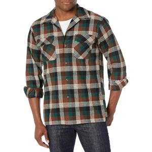 Pendleton Mens Long Sleeve Classic Fit Board Wool Shirt(Black/Brown/Green Check)