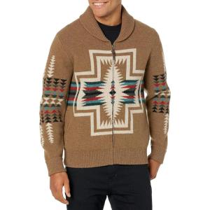 Pendleton Mens Harding Zip Lambswool Cardigan(Harding Taupe)