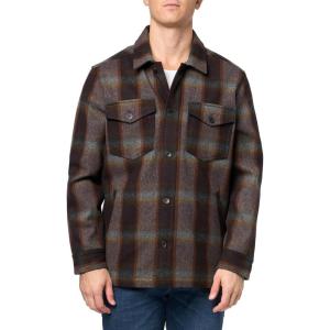Pendleton mens Lawson Wool Coat(Brown/Grey Mix Plaid)