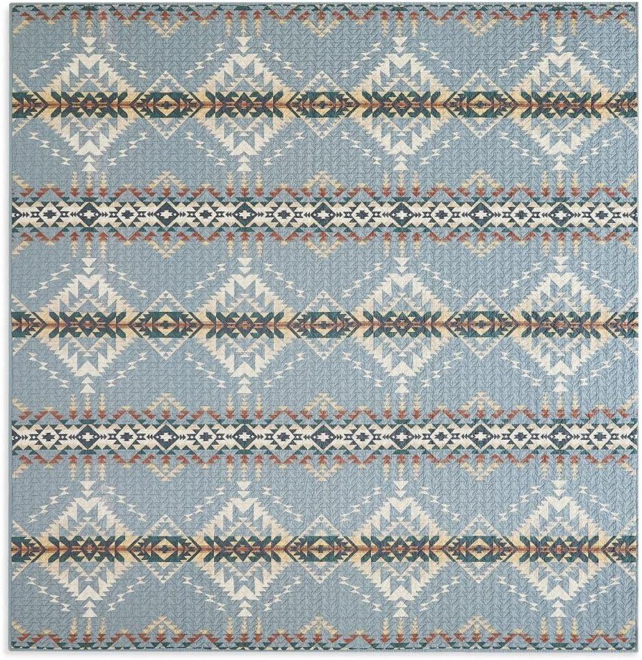 image:imagePendleton 100 Cotton Quilt Set Lightweight Breathable Bedspread with Matching Shams Soft Hypoallergenic Quilted Bedding for All Seasons Twin Queen King King Bridge Creek BlueKing