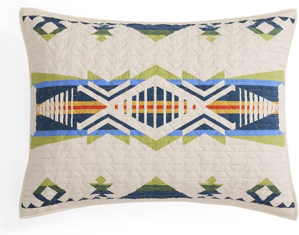 image:imagePendleton 100 Cotton Quilt Set Lightweight Breathable Bedspread with Matching Shams Soft Hypoallergenic Quilted Bedding for All Seasons Twin Queen King King Bridge Creek BlueKing