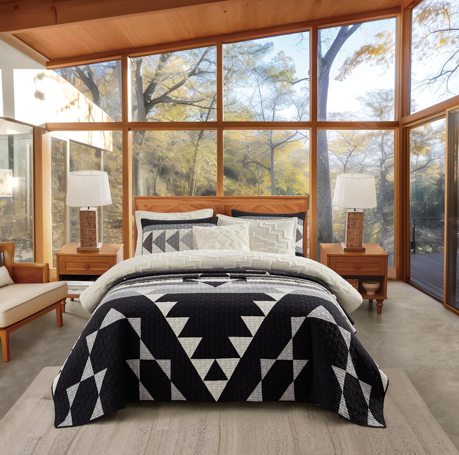 image:imagePendleton 100 Cotton Quilt Set Lightweight Breathable Bedspread with Matching Shams Soft Hypoallergenic Quilted Bedding for All Seasons Twin Queen King King Bridge Creek BlueTwin