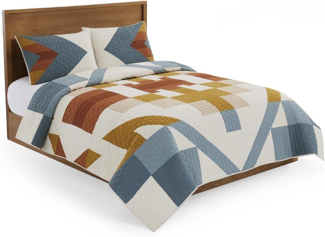 image:imagePendleton 100 Cotton Quilt Set Lightweight Breathable Bedspread with Matching Shams Soft Hypoallergenic Quilted Bedding for All Seasons Twin Queen King King Bridge Creek BlueKing