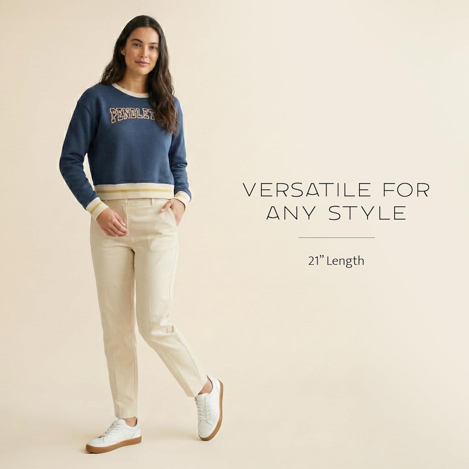 image:imagePendleton Womens Embroidered Graphic French Terry Sweater 100 Cotton Lightweight Knit Classic CrewneckNavy