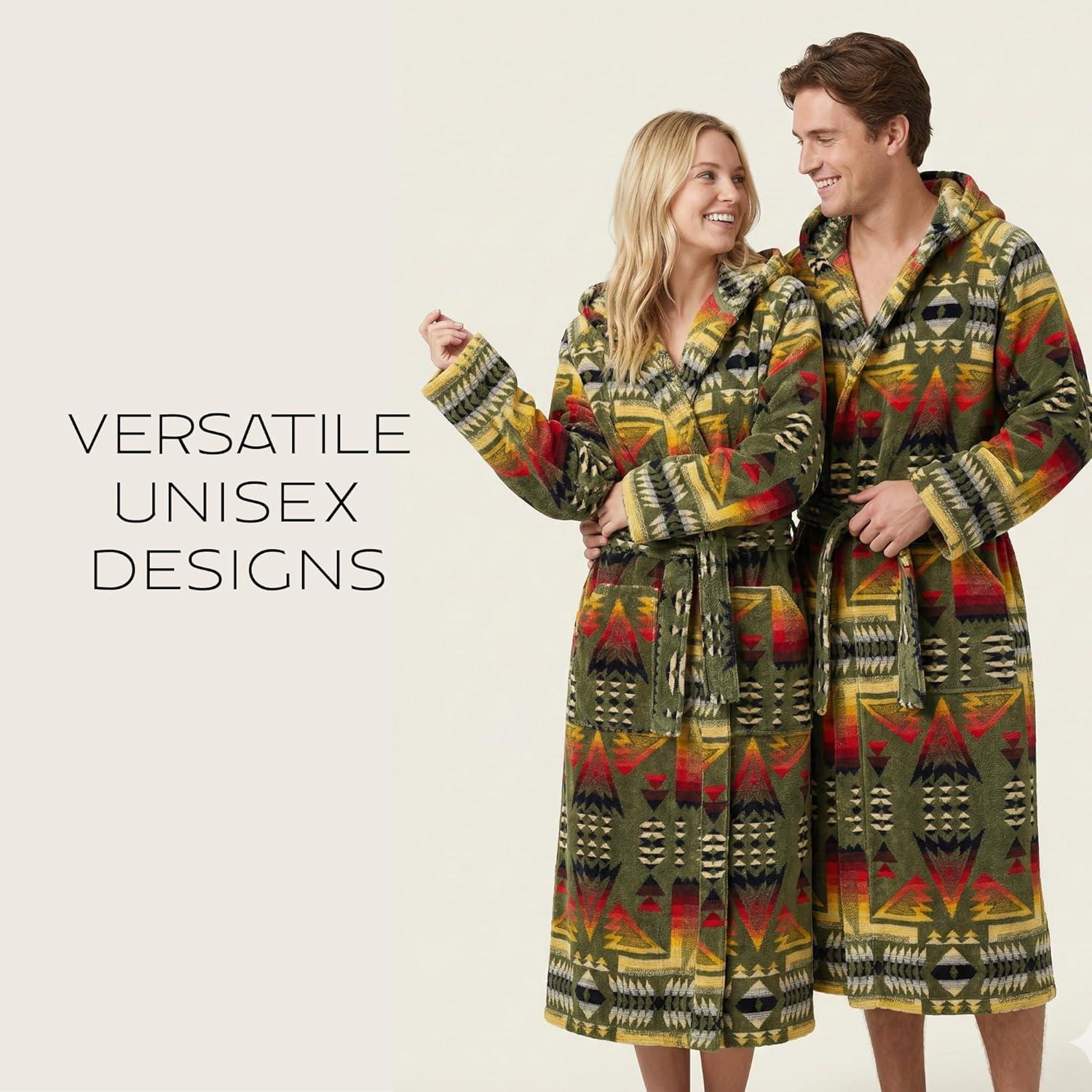 image:imagePendleton Mens Robe 100 Cotton Unisex Bathrobe with Full Hood and 2 Deep Pockets WashablePonderosa Green
