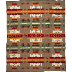 PENDLETON Chief Joseph Robe Blanket, Tan, Twin Size