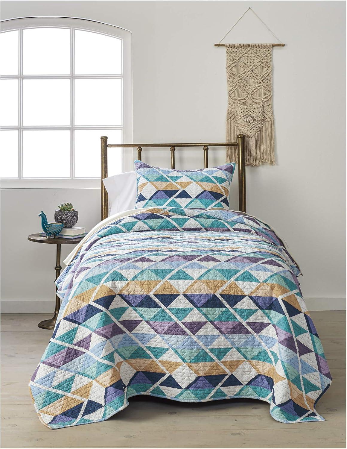image:imagePendleton Aurora Twin Comforter Set Stripe Luxury Cotton Bedding Holiday Bedroom Decor with Pillow Sham Breathable Plush Soft Comfortable Quilt Sets for Dorm Room Essentials Tan MultiCharcoal